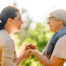 Caregiver provides at home senior services to an elderly loved one