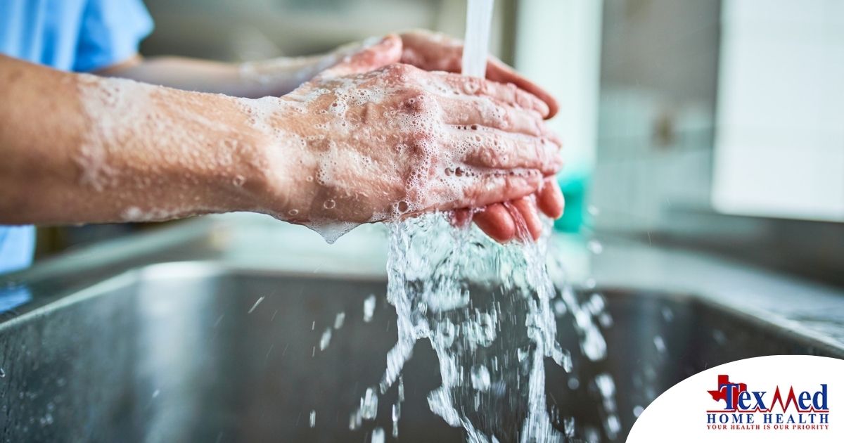 Observing hand hygiene as a part of caregiver wellness during flu season.